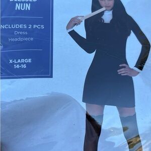 Black Nun Costume Dress with Headpiece